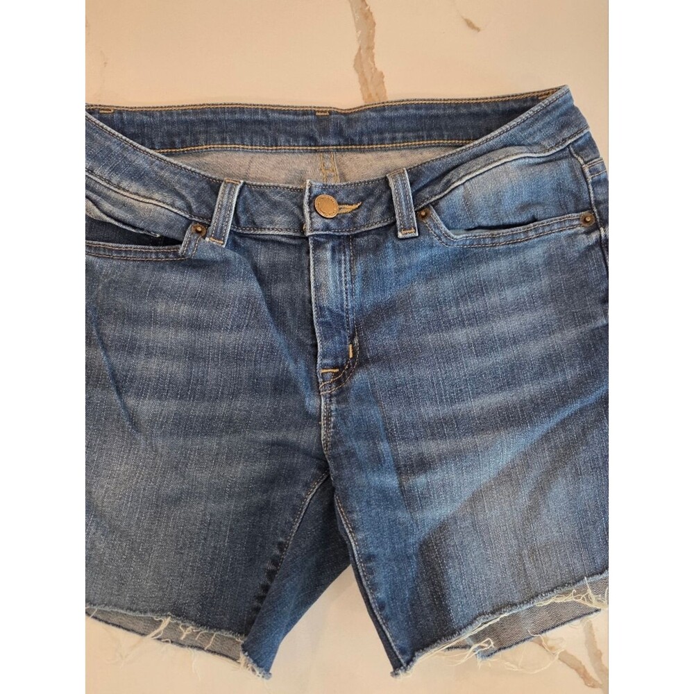 Michael Kors Raw Hem Denim Bermuda Mom Shorts Size 0 Stretch Jean Shorts Grunge